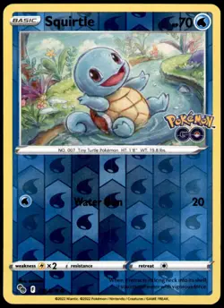 Squirtle 015/078 Common Pokemon GO Pokemon Reverse Holo Near Mint - Image 1