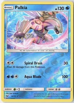 Palkia 24/73 Rare Shining Legends Pokemon Reverse Holo Near Mint - Image 1