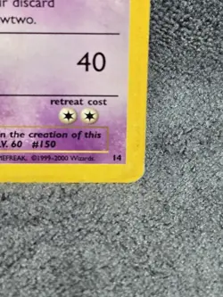 WOTC Pokemon TCG Mewtwo 14 Holo 70HP 40 Psychic English 1999 Benimaru Itoh - Image 4