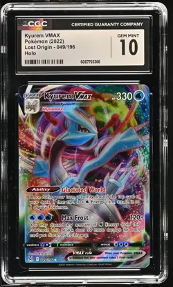KYUREM VMAX 049/196 HOLO LOST ORIGIN POKEMON CGC 10 GEM MINT - Image 1