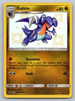 Gabite SV39/SV94 Shiny Rare Hidden Fates Shiny Vault Pokemon Holo Lightly Played - Image 1