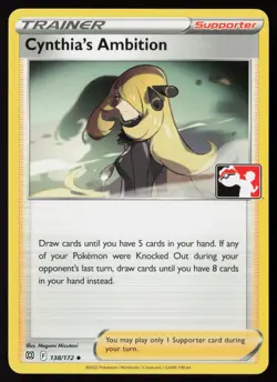 Pokemon Cynthia's Ambition 138/172 Prize Pack Series Cards Non-Holo Pack Fresh - Image 1