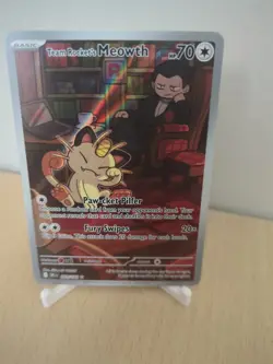 Pokemon card Team Rockets Meowth 203/182 Destined Rivals Illustration rare NM 🔥 - Image 1