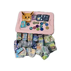 Pokemon Card Bulk Lot 6.5 Pounds Cards With Coins & Accessories Lot Auction Bid - Image 1