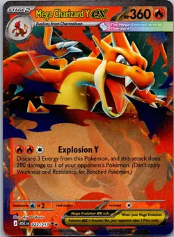 Mega Charizard Y ex 022/217 Double Rare Ascended Heroes Pokemon Holo Near Mint - Image 1