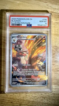 Pokemon TCG Blaziken Illustration Rare Card #192/182 Destined Rivals PSA 10 - Image 1