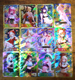 Genshin Impact Waifu 12 Card Lot - Beautiful Goddess Story Cards Mona Amber - Image 1