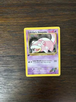 Pokemon Card - Sabrina's Slowpoke Gym Heroes 95/132 1st Edition Common MP - Image 1