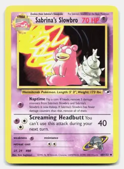 Sabrina's Slowbro 60/132 Uncommon Gym Heroes Pokemon Unlimited MP/HP - Image 1