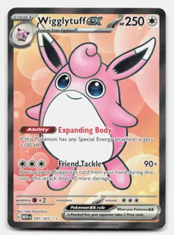 Wigglytuff ex 187/165 Ultra Rare 151 Pokemon Holo NM - Image 1