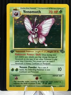 Venomoth 13/64 Jungle 1st Edition Holo Rare EN 1999 Stage 1 HP70 - Image 1