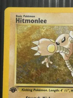 Hitmonlee 7/62 Fossil 1st Edition Holo Rare EN 1999 Basic HP60 Sugimori - Image 3