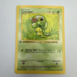 Pokemon 1st Edition TCG Caterpie Base Set 45/102 - Image 1