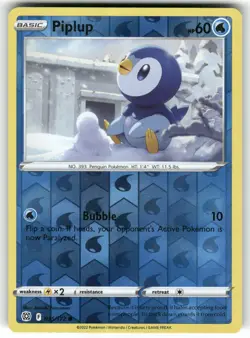 Piplup 035/172 Common Brilliant Stars Pokemon Reverse Holo Near Mint - Image 1