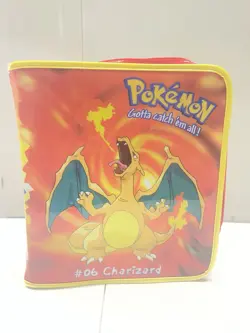 Vintage Pokemon Charizard #06 Vinyl Zipper Binder – 1998 – Nintendo - Rare NWOT - Image 1