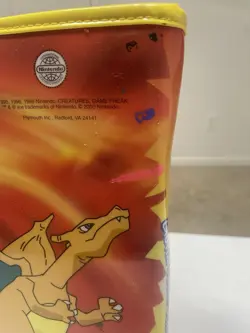 Vintage Pokemon Charizard #06 Vinyl Zipper Binder – 1998 – Nintendo - Rare NWOT - Image 4