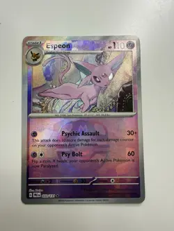 Espeon Master Ball Pattern 033/131 Prismatic Evolutions Holo Near Mint Pokemon - Image 1
