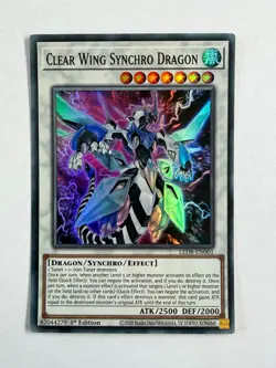 Clear Wing Synchro Dragon LED8-EN001 Super Rare 1st Edition YuGiOh Card NM - Image 1