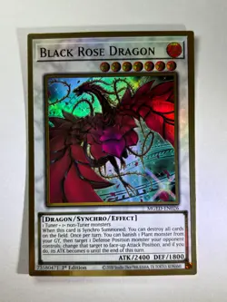 Black Rose Dragon MGED-EN026 Gold Rare 1st Edition YuGiOh Card NM - Image 1