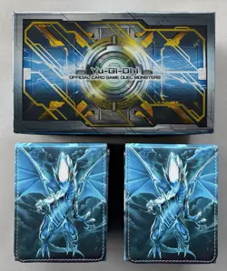 Blue Eyes White Dragon Deck Box + Blue YuGiOh! Storage Case Trading Card - Image 1