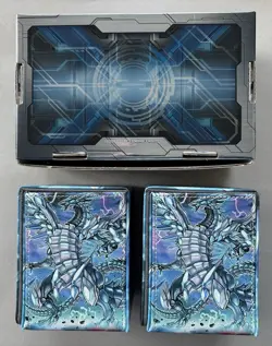 Blue Eyes White Dragon Deck Box + Blue YuGiOh! Storage Case Trading Card - Image 3