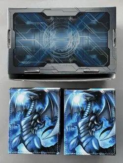 Blue Eyes White Dragon Deck Box + Blue YuGiOh! Storage Case Trading Card - Image 4