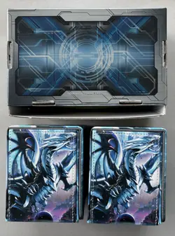 Blue Eyes White Dragon Deck Box + Blue YuGiOh! Storage Case Trading Card - Image 5