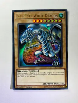 Blue Eyes White Dragon LCKC-EN001 Ultra Rare 1st Edition YuGiOh Card NM - Image 1