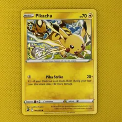 Pikachu 049/195 Basic Silver Tempest 2022 Pokemon Card NM - Image 1