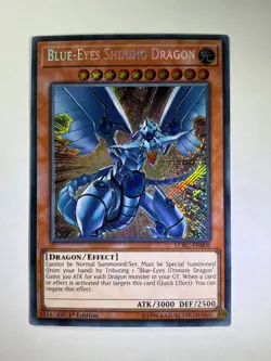 Blue-Eyes Shining Dragon LCKC-EN008 Secret Rare 1st Edition YuGiOh Card NM - Image 1