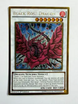 Black Rose Dragon PGL3-EN059 Gold Rare 1st Edition YuGiOh Card NM - Image 1