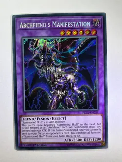 Archfiend's Manifestation FIGA-EN034 Secret Rare 1st Edition YuGiOh Card NM - Image 1