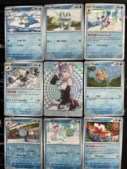 Rare Sexy Anime Waifu Card and 8 Holographic pokemon cards - Image 1