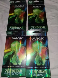 MTG COLLECTOR BOOSTER 15-Cards ZENDIKAR RISING NEW SEALED MAGIC THE GATHERINGx4 - Image 1