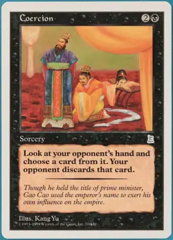 Coercion Portal Three Kingdoms PLD Black Uncommon MTG CARD (ID# 285839) ABUGames - Image 1