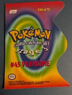 2000 Topps Pokemon TV Animation Die-Cut Embossed Card (Vileplume #EV6). - Image 2