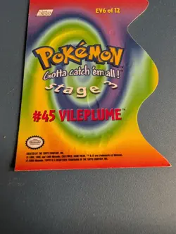 2000 Topps Pokemon TV Animation Die-Cut Embossed Card (Vileplume #EV6). - Image 5