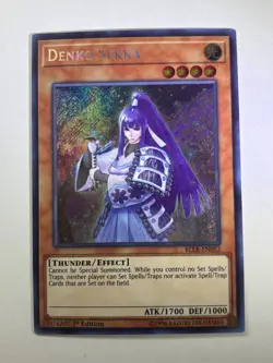 Denko Sekka BLLR-EN052 Secret Rare 1st Edition YuGiOh Card NM - Image 1