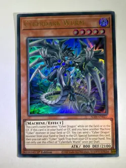Cyberdark Wurm ALIN-EN027 Ultra Rare 1st Edition YuGiOh Card NM - Image 1