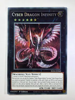 Cyber Dragon Infinity RA04-EN068 Secret Rare 1st Edition YuGiOh Card - Image 1
