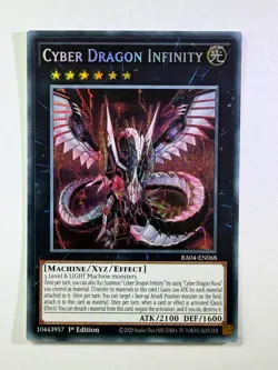 Cyber Dragon Infinity RA04-EN068 Secret Rare 1st Edition YuGiOh Card NM - Image 1