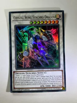 Crystal Wing Synchro Dragon DUPO-EN068 Ultra Rare 1st Edition YuGiOh Card NM - Image 1