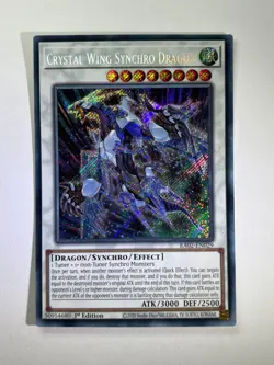 Crystal Wing Synchro Dragon RA02-EN029 Secret Rare 1st Edition YuGiOh Card NM - Image 1