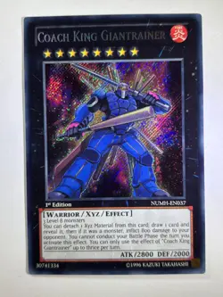 Coach King Giantrainer NUMH-EN037 Secret Rare 1st Edition YuGiOh Card NM - Image 1