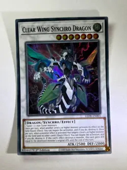 Clear Wing Synchro Dragon LED8-EN001 Super Rare 1st Edition YuGiOh Card NM - Image 1