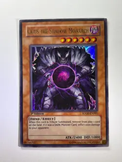 Caius The Shadow Monarch SDDE-EN001 Ultra Rare 1st Edition YuGiOh Card LP - Image 1