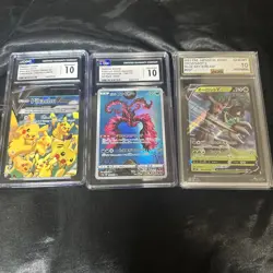 Lot of 3 Graded CGC Pokemon Cards GM 10s Pikachu , Galrian Moltres, Trevanant - Image 1