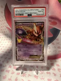 PSA 10 Mewtwo EX 54/99 Pokemon Celebrations Classic Collection 2021 GEM MINT - Image 1