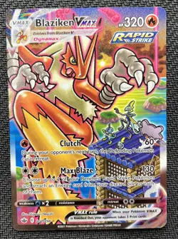 Blaziken VMAX Alternate Art Pokemon Card Secret 201/198 Chilling ReignSWSH06 NM - Image 1