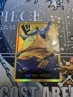 One Piece x Lakers - Jinbe- Custom Gold Don Card English Textured With Foiling - Image 1